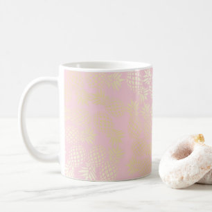 Elegant modern goud- en roze anananaspatroon koffiemok