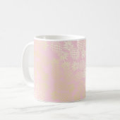Elegant modern goud- en roze anananaspatroon koffiemok (Voorkant links)