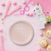 Elegant modern goud- en roze anananaspatroon papieren bordje (Feest)