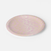 Elegant modern goud- en roze anananaspatroon papieren bordje (Gekanteld)