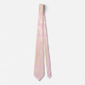 Elegant modern goud- en roze anananaspatroon stropdas (Voorkant)