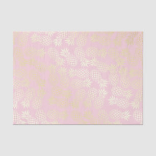 Elegant modern goud- en roze anananaspatroon tissuepapier