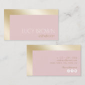 Elegant modern goud- en roze estheticus visitekaartje (Voorkant / Achterkant)