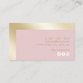 Elegant modern goud- en roze estheticus visitekaartje (Achterkant)