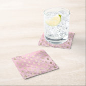 Elegant modern goud- en roze kerstboompatroon kartonnen onderzetters (Insitu)