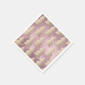 Elegant modern goud- en roze kerstboompatroon servet (Hoek)