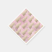 Elegant modern goud- en roze kerstboompatroon servet (Hoek)