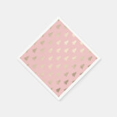 Elegant modern goud- en roze kerstboompatroon servet (Hoek)