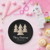 Elegant modern goud en zwarte kerst papieren bordje (Feest)