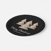 Elegant modern goud en zwarte kerst papieren bordje (Gekanteld)
