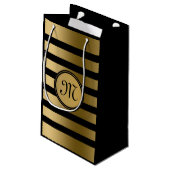 Elegant modern goud- en zwarte strippatroon klein cadeauzakje (Achterkant Gekanteld)