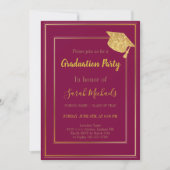 Elegant Modern Goud Glitter Graduation Cap Kaart (Voorkant)