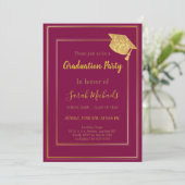 Elegant Modern Goud Glitter Graduation Cap Kaart (Staand voorkant)