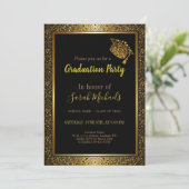 Elegant Modern Goud Glitter Graduation Cap Kaart (Staand voorkant)