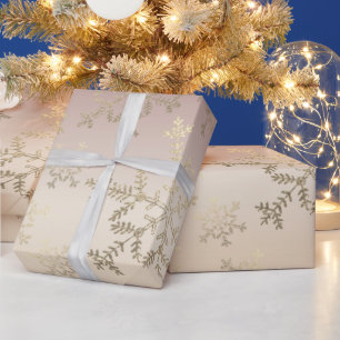 Elegant modern goud glitter sneeuwvlokken gradiën cadeaupapier