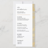 Elegant Modern Goud GlitterTrouwtafel Menu Kaart (Voorkant)