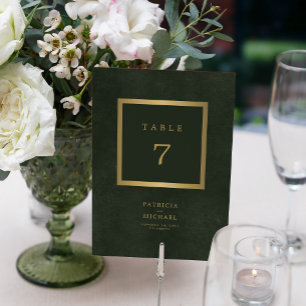 Elegant modern goud groen trouwtafel nummer