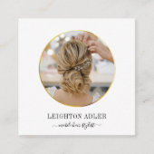 Elegant Modern Goud Haar Stylist Chique Script Contactkaartje (Voorkant)