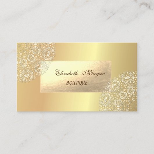Elegant Modern, Goud, Kant Visitekaartje (Voorkant)