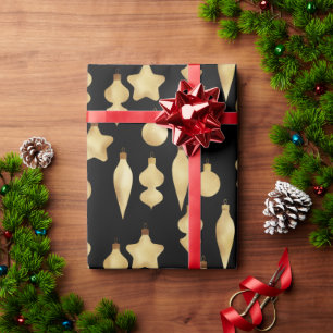 Elegant Modern Goud Kerst Ornament Patroon Cadeaupapier