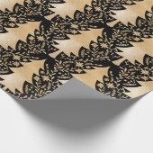 Elegant Modern Goud Kerstboom Bloemen Patroon Cadeaupapier (Hoek)