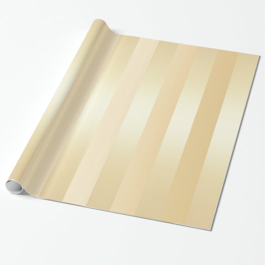 Elegant & Modern Goud Kerstmis Streep Patroon Cadeaupapier (Uitgerold)
