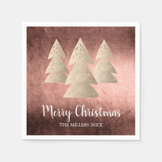 Elegant modern goud & koper Kerstaven Servet (Voorkant)