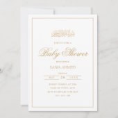 Elegant Modern Goud Lijst Moslim Baby shower Parti Kaart (Voorkant)