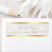 Elegant Modern Goud Marmer Handgeschreven Script C Etiket (Insitu)