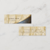 Elegant modern, goud, marmer, leder mini visitekaartje (Voorkant / Achterkant)