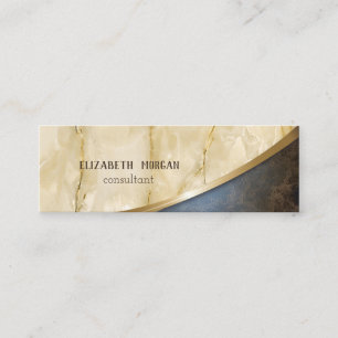 Elegant Modern , Goud, Marmer, Leren Uiterlijk Mini Visitekaartje
