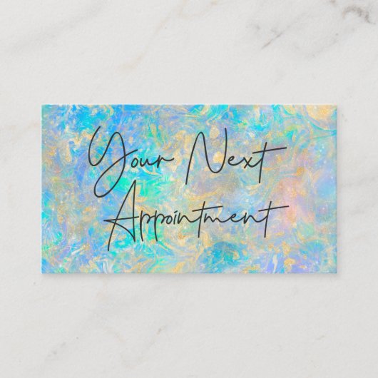 Elegant Modern Goud Opal Stone Afspraakkaart Visitekaartje (Voorkant)