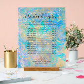 Elegant Modern Goud Opal Stone prijslijst Acryl Bord (Huwelijk)