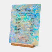 Elegant Modern Goud Opal Stone prijslijst Acryl Bord (Hoek)