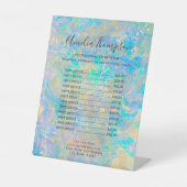 Elegant Modern Goud Opal Stone prijslijst Reclamebord Met Voetstuk (Voorkant)