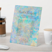 Elegant Modern Goud Opal Stone prijslijst Reclamebord Met Voetstuk (Insitu)