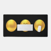 Elegant Modern Goud Polka Dots & Monogram op Zwart Bureaumat (Keyboard & Muis)