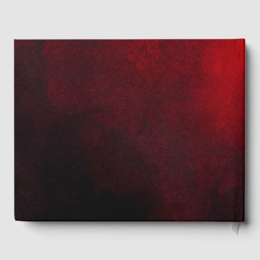 Elegant Modern Goud Rood Zwart Bruiloft Gastenboek (Achterkant)