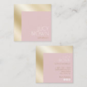 Elegant modern goud & roze estheticus vierkante visitekaartje (Voorkant / Achterkant)