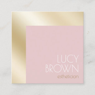 Elegant modern goud & roze estheticus vierkante visitekaartje