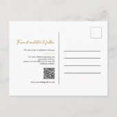 Elegant Modern Goud Save the Date Kalender QR Code Briefkaart (Achterkant)