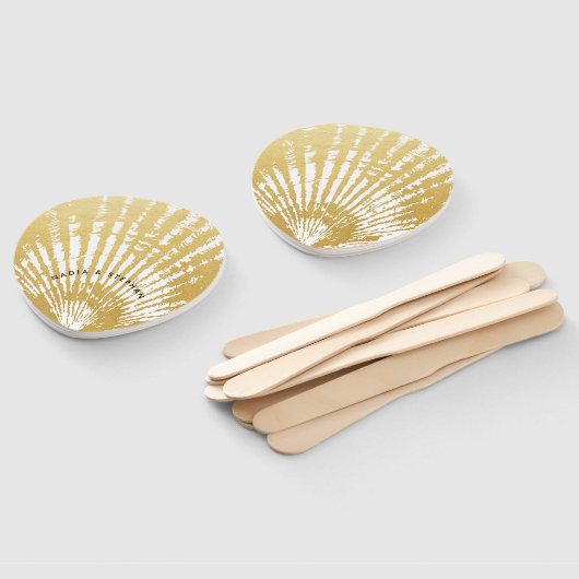 Elegant Modern Goud Seashell Beach Handwaaier (Niet-gemonteerd)