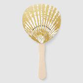 Elegant Modern Goud Seashell Beach Handwaaier (Voorkant)