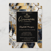 Elegant Modern Goud Tiara, Zwart Geometrisch Marme Kaart (Voorkant / Achterkant)