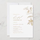 Elegant modern goud Vrijgezellenfeest van flora en Kaart (Voorkant)