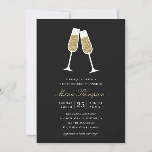 Elegant modern goud - Vrijgezellenfeest voor het t Kaart (Voorkant)