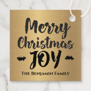 Elegant Modern Goud Vrolijk Kerstmis Personalisere Bedankjes Labels