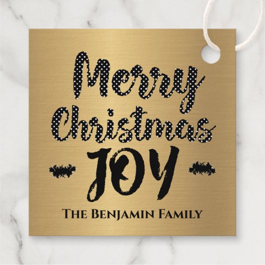 Elegant Modern Goud Vrolijk Kerstmis Personalisere Bedankjes Labels (Achterkant)