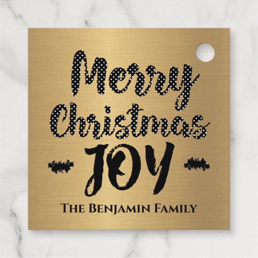 Elegant Modern Goud Vrolijk Kerstmis Personalisere Bedankjes Labels (Achterkant)