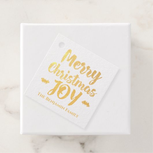 Elegant Modern Goud Vrolijk Kerstmis Personalisere Bedankjes Labels (Met doos)